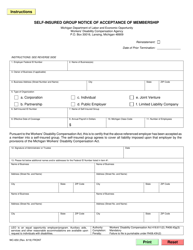 Form WC-650 Self-insured Group Notice of Acceptance of Membership - Michigan