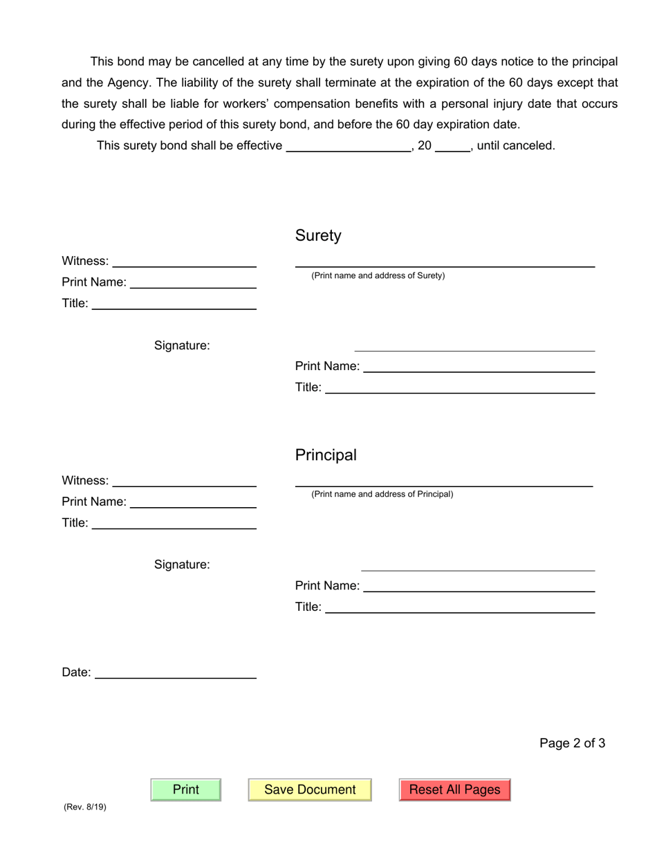 Michigan Continuous Surety Bond - Michigan, Page 2