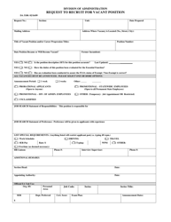 Document preview: Form DA5180 Request to Recruit for Vacant Position - Louisiana