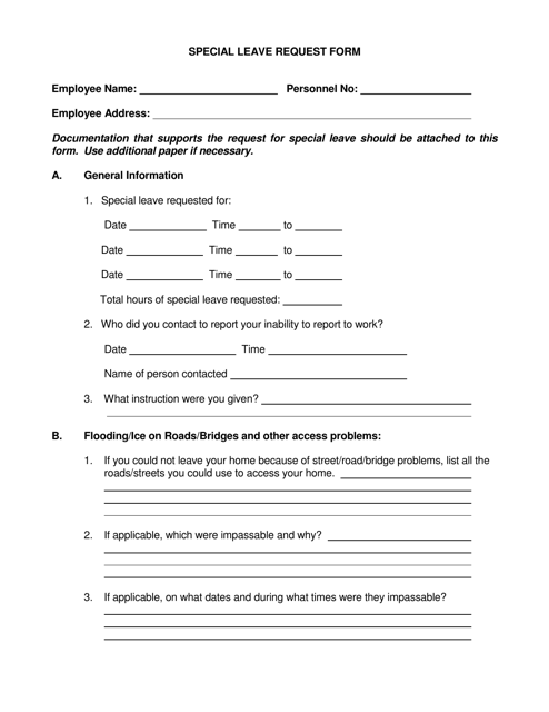 Special Leave Request Form - Louisiana