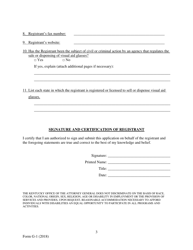Form G-1 Visual Aid Glasses Seller Registration Form - Kentucky, Page 3