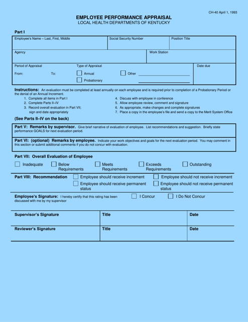 Form CH-40  Printable Pdf