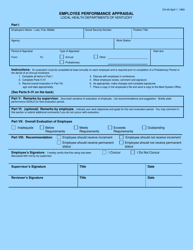 Form CH-40 Employee Performance Appraisal - Kentucky