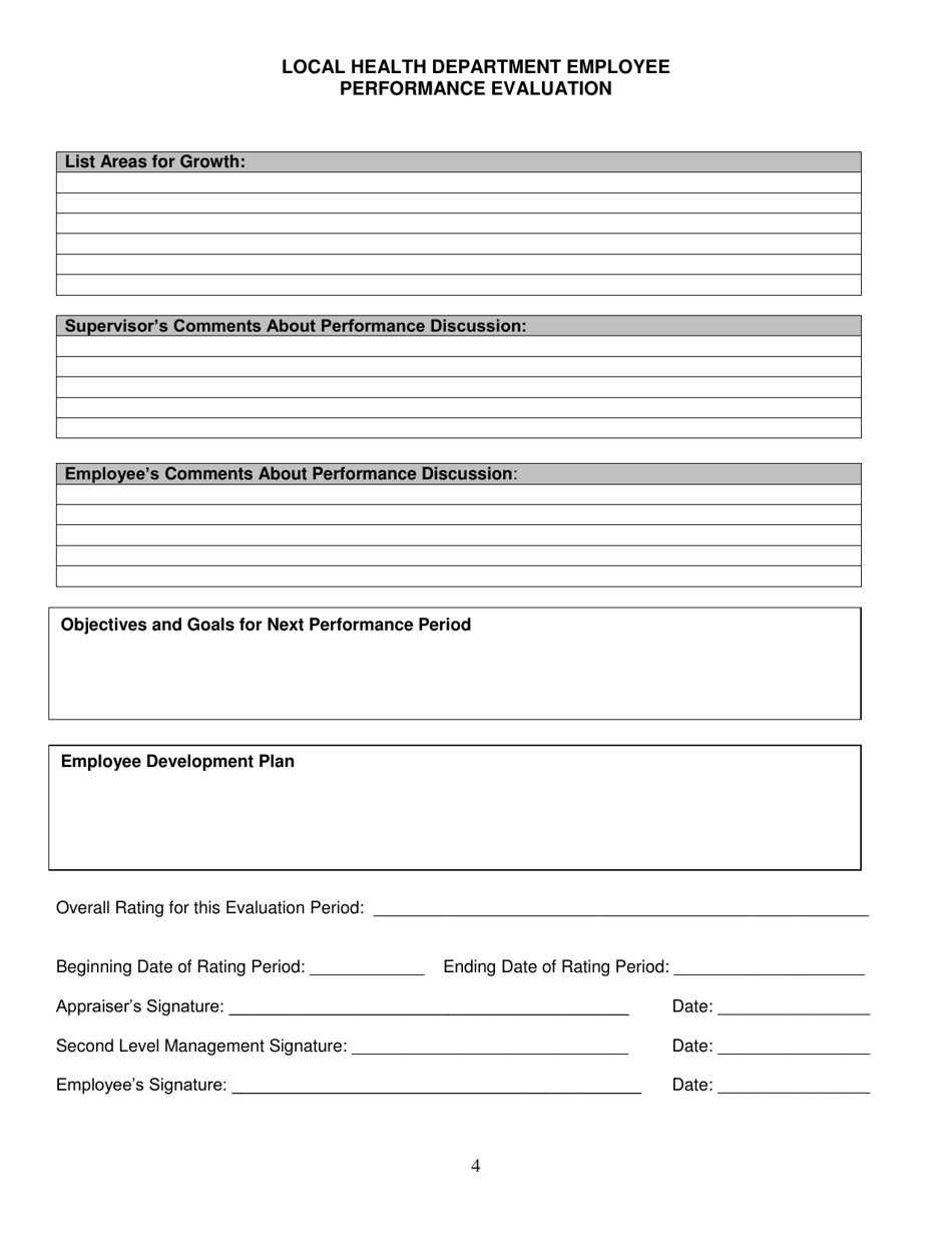 Form CH-40B Employee Performance Evaluation - Kentucky, Page 4