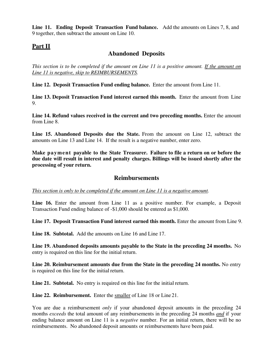 Instructions for Initiator of Deposit Tax Return - Initial Return - Maine, Page 2