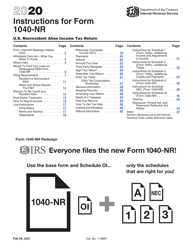 Instructions for IRS Form 1040-NR U.S. Nonresident Alien Income Tax Return