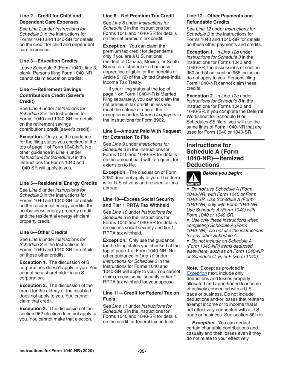Instructions for IRS Form 1040-NR U.S. Nonresident Alien Income Tax Return, Page 35