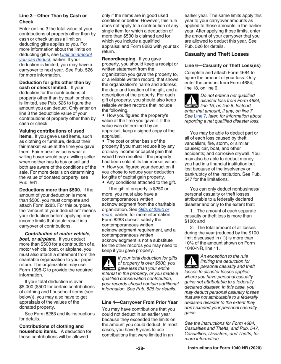 Instructions for IRS Form 1040-NR U.S. Nonresident Alien Income Tax Return, Page 38