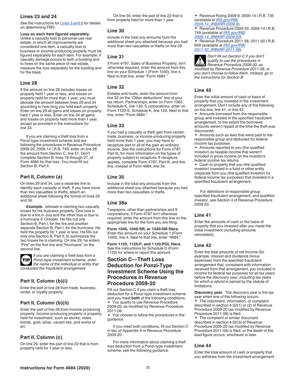 Instructions for IRS Form 4684 Casualties and Thefts, Page 7