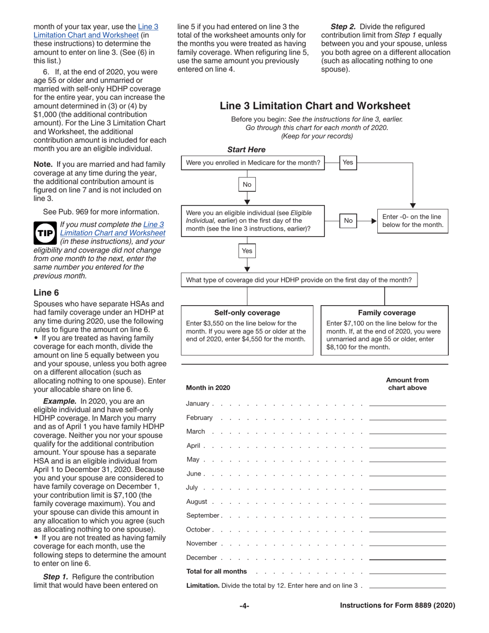 Instructions for IRS Form 8889 Health Savings Accounts (Hsas), Page 4
