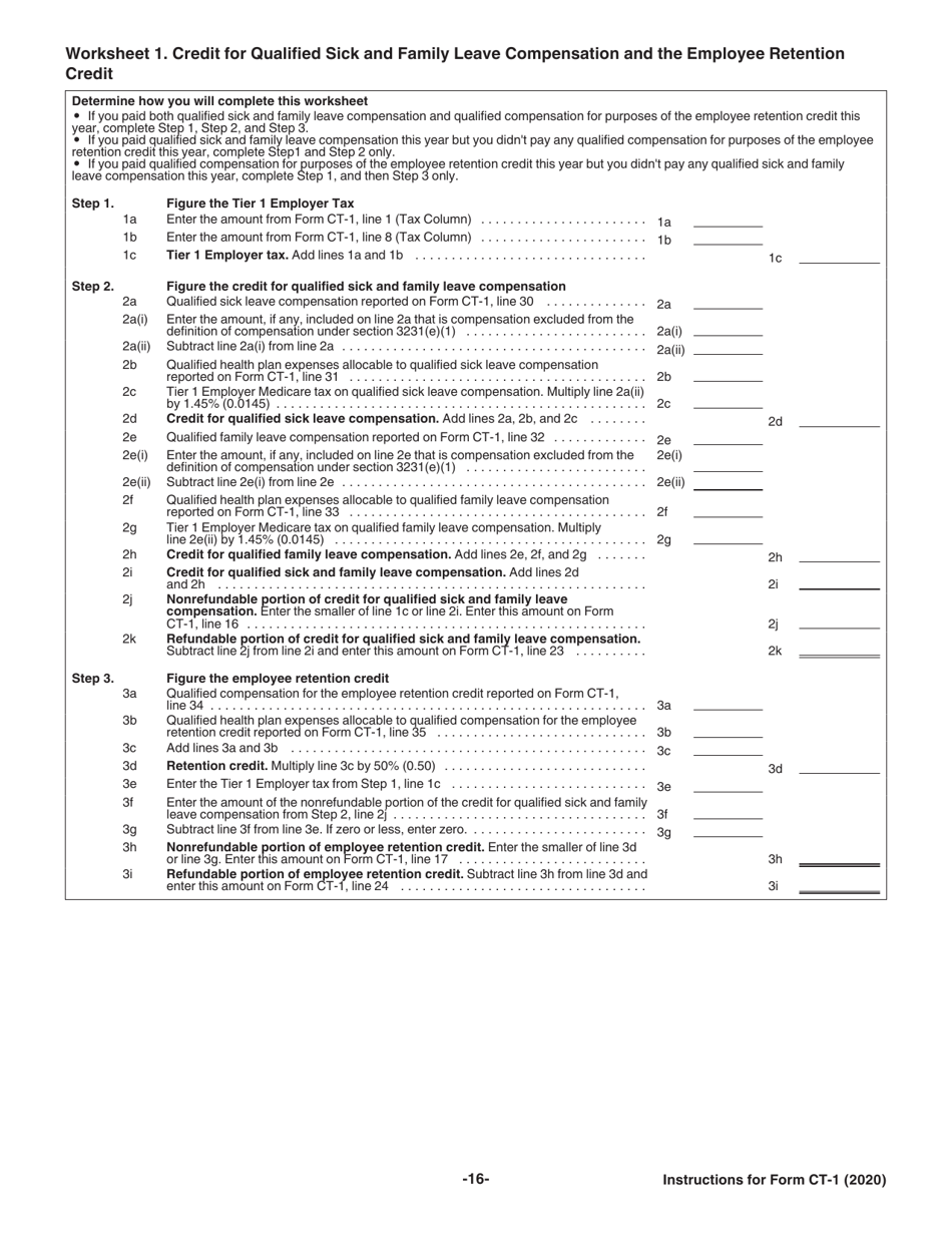 Instructions for IRS Form CT-1 Employers Annual Railroad Retirement Tax Return, Page 16