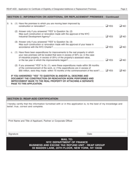 Form REAP-ADD Application for Certificate of Eligibility of Designated Additional or Replacement Premises for Unincorporated Business Tax, General Corporation Tax, Business Corporation Tax, Banking Corporation Tax, or Utility Tax - New York City, Page 3
