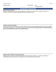 Form DDD-2088A Evaluation Report Plan of Care/Treatment Plan: Certification/Recertification - Arizona, Page 2