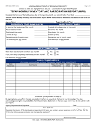 Document preview: Form HRP-1005A Tefap Monthly Inventory and Participation Report (MIPR) - Arizona