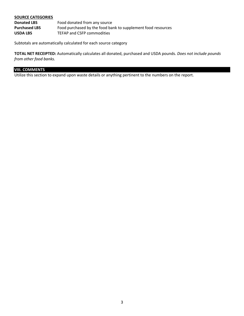 Instructions for Form HRP-1012A Food Distribution Monthly Statistical Report - Arizona, Page 3