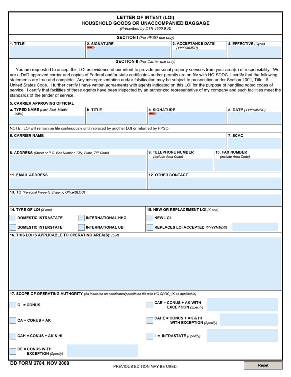 DD Form 2784 - Fill Out, Sign Online and Download Fillable PDF ...