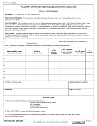 Document preview: DD Form 2864 Voluntary Separation Incentive (Vsi) Beneficiary Designation