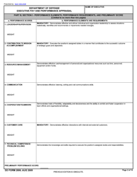 DD Form 2899 Executive Pay and Performance Appraisal, Page 2