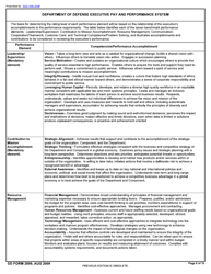DD Form 2899 Executive Pay and Performance Appraisal, Page 8