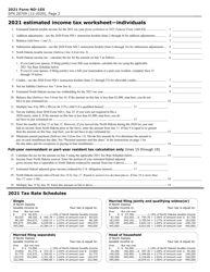 Form ND-1ES (SFN28709) Estimated Income Tax - Individuals - North Dakota, Page 2