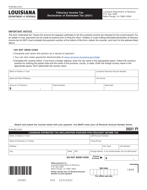 Form R-541ES 2021 Printable Pdf