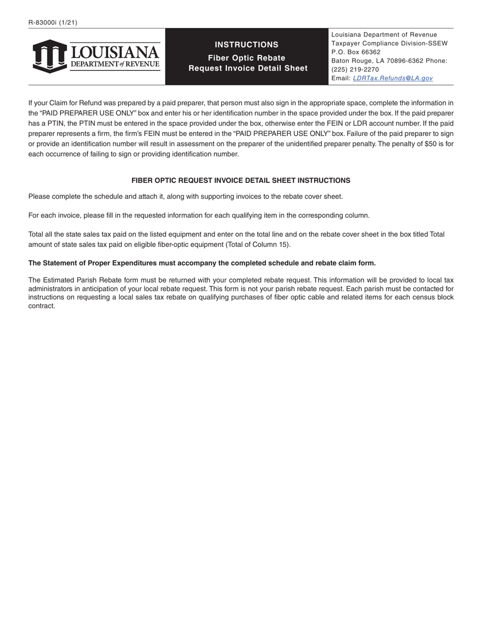 Form R-83000 Fiber Optic Cable Rebate - Louisiana, Page 2