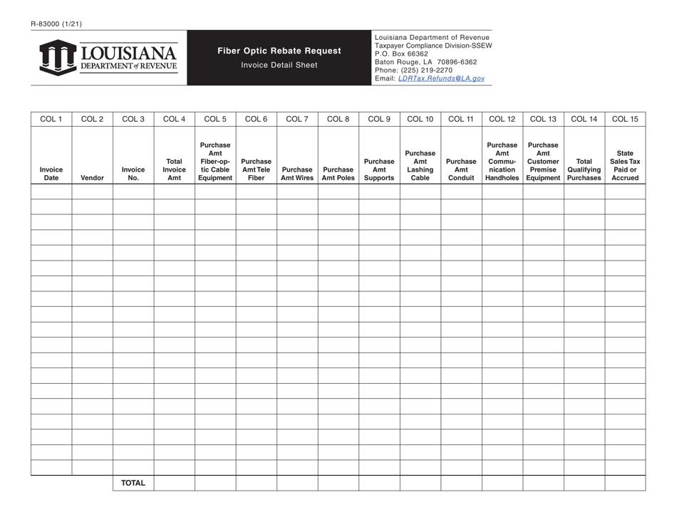 Form R-83000 Fiber Optic Cable Rebate - Louisiana, Page 4