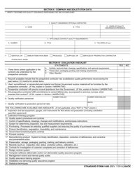 Form SF-1406 Preaward Survey Prospective Contractor (Quality Assurance), Page 2