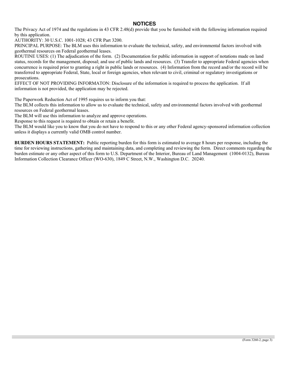 Form 3260-2 Geothermal Drilling Permit, Page 3