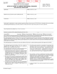Form 3200-9 Notice of Intent to Conduct Geothermal Resource Exploration Operations