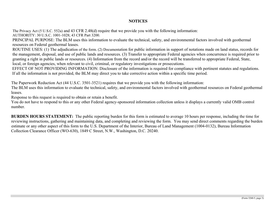Form 3260-5 Monthly Report of Geothermal Operations, Page 3