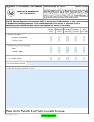 Document preview: NRC Form 787 Freedom of Information Act - User Survey