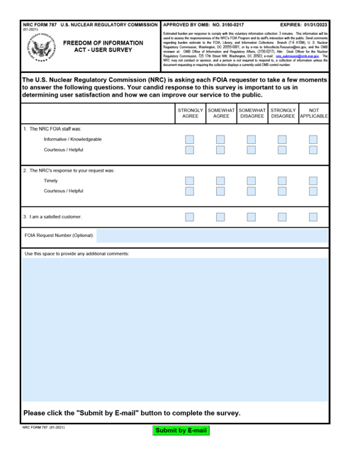 NRC Form 787  Printable Pdf