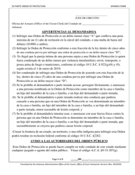 Orden De Proteccion - Ex Parte - Arkansas (Spanish), Page 4