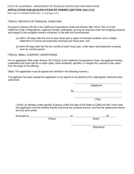 Instructions for Form DFPI-260.113 Application for Qualification by Permit (Section 260.113) - California, Page 4