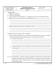 Form 5C-P-397 Petition for an Order for Protection - Hawaii, Page 4
