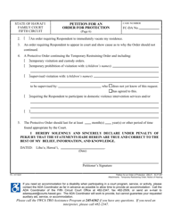 Form 5C-P-397 Petition for an Order for Protection - Hawaii, Page 6