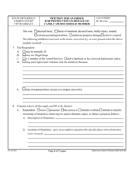 Form 5C-P-400 Petition for an Order for Protection on Behalf of a Family or Household Members - Hawaii, Page 4