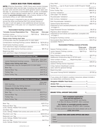 Idaho Nonresident License Application - Idaho, Page 2