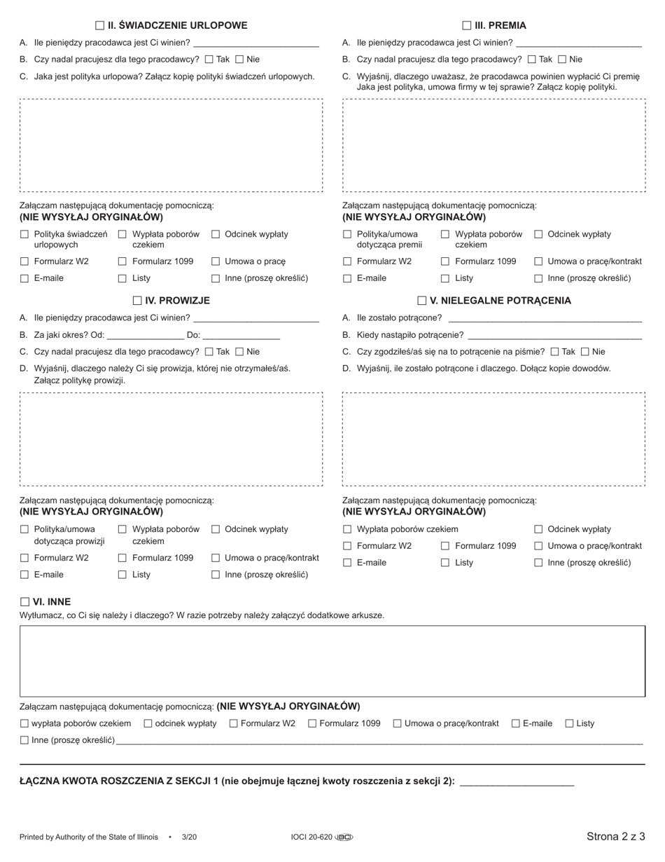 Unpaid Wagesclaims and Minimum Wage / Overtimeclaims Complaint - Illinois (Polish), Page 4