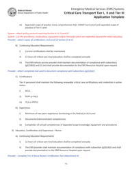 Critical Care Transport Tier I, II and Tier Iii Application Template - Illinois, Page 10