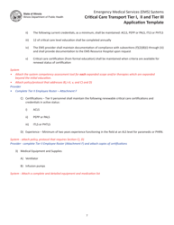 Critical Care Transport Tier I, II and Tier Iii Application Template - Illinois, Page 7
