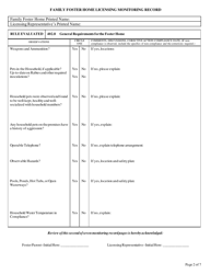 Form CFS597-FFH Family Foster Home Licensing Monitoring Record - Illinois, Page 2