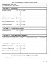 Form CFS597-FFH Family Foster Home Licensing Monitoring Record - Illinois, Page 4
