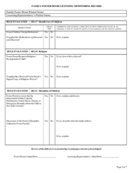 Form CFS597-FFH Family Foster Home Licensing Monitoring Record - Illinois, Page 5