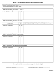 Form CFS597-FFH Family Foster Home Licensing Monitoring Record - Illinois, Page 6