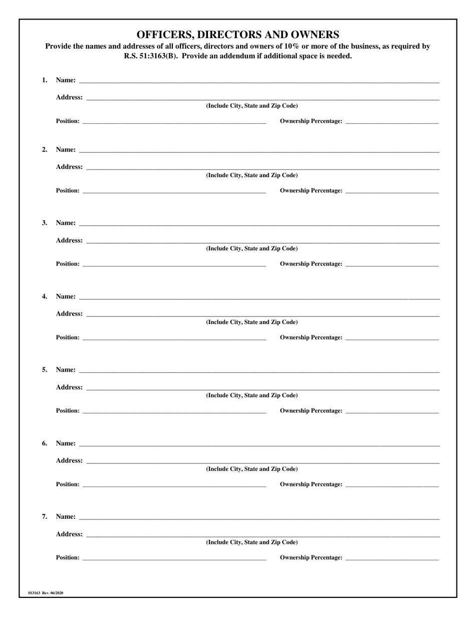Form SS3163 Motor Vehicle Service Contract Provider Application - Louisiana, Page 2