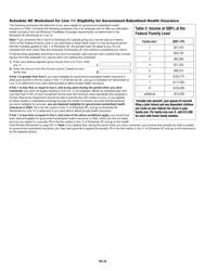 Instructions for Schedule HC Health Care Information - Massachusetts, Page 8