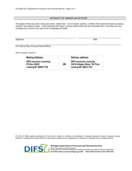 Form FIS0855 Premium Finance Company Balance Sheet - Michigan, Page 3