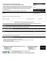 Form FIS0850 &quot;Financial Statement for Third Party Administrators (Tpas)&quot; - Michigan